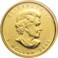Canadian Maple Leaf 0.05 oz reverse