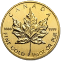 Canadian Maple Leaf 0.1 oz obverse